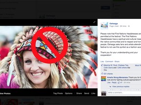 Osheaga issued a statement on Facebook to say it would be banning the wear of First Nations-inspired headdresses at the festival this year.