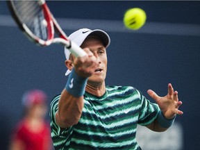 Playing his first ATP match since last September, Peter Polansky celebrated his return to the pro ranks with a 6-2, 7-6 (9-7) win over top-seeded German Benjamin Becker in a first-round match in Granby.