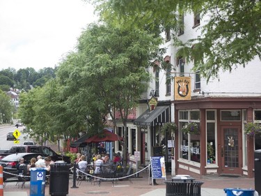Bars and restaurants line Main street in Winooski, Vermont, Saturday June 27, 2015.