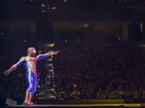 Spider-Man will be one of Marvel's superheroes battling to keep the Cosmic Cube from being cloned in Marvel Universe Live!, at the Bell Centre.