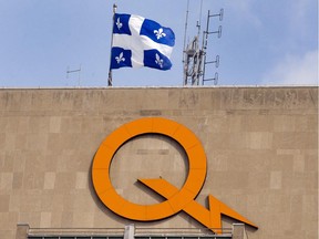 A Hydro-Québec logo on the head office building in Montreal.