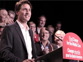 Canada's federal Liberal Party leader Justin Trudeau delivers remarks during an electoral meeting in Montreal, August 10, 2015.