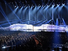 Céline Dion performs at the Colosseum in Caesars Palace as she resumes her residency on Aug. 27, 2015 in Las Vegas. "The stage in here is twice the width of an arena stage," says Denis Savage, director of operations for Dion's show. "It's a luxury."