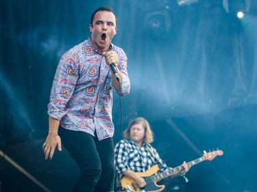 MONTREAL, QUE.: AUGUST 2, 2015 -- Samuel T. Herring of the band Future Islands performs on the third day of the 2015 edition of the Osheaga music festival at Jean-Drapeau park in Montreal on Sunday, August 2, 2015.