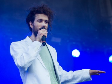 Alex Ebert of Edward Sharpe and the Magnetic Zeros performs on the third day of the 2015 edition of the Osheaga music festival at Jean-Drapeau park in Montreal on Sunday, August 2, 2015.