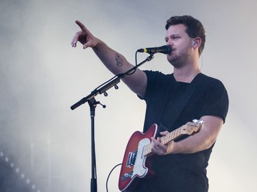 Joe Newman of the band alt-J performs on the third day of the 2015 edition of the Osheaga music festival at Jean-Drapeau park in Montreal on Sunday, August 2, 2015.