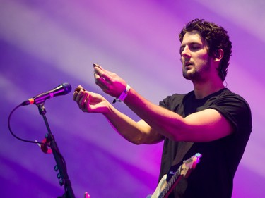 Cameron Knight of the band alt-J performs on the third day of the 2015 edition of the Osheaga music festival at Jean-Drapeau park in Montreal on Sunday, August 2, 2015.