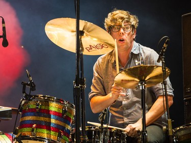 Patrick Carney of the band The Black Keys performs on the third day of the 2015 edition of the Osheaga music festival at Jean-Drapeau park in Montreal on Sunday, August 2, 2015.