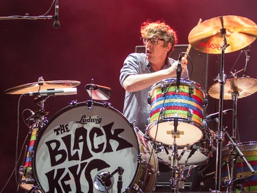 Patrick Carney of the Black Keys performs on the third day of the 2015 edition of the Osheaga music festival at Parc Jean-Drapeau in Montreal on Sunday, August 2, 2015.