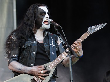 Norwegian musician Abbath (Olve Eikemo) performs on day two of the Heavy Montreal music festival at Jean-Drapeau park in Montreal on Saturday, August 8, 2015.