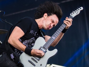 Joe Duplantier of the French band Gojira performs on day two of the Heavy Montreal music festival at Jean-Drapeau park in Montreal on Saturday, August 8, 2015.