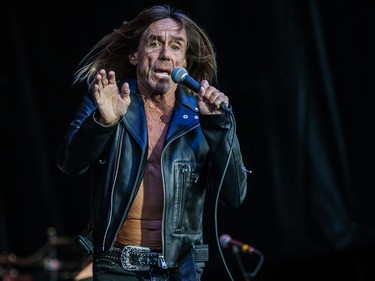 American musician Iggy Pop performs on day two of the Heavy Montreal music festival at Jean-Drapeau park in Montreal on Saturday, August 8, 2015.