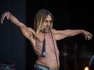 American musician Iggy Pop performs on day two of the Heavy Montreal music festival at Jean-Drapeau park in Montreal on Saturday, August 8, 2015.