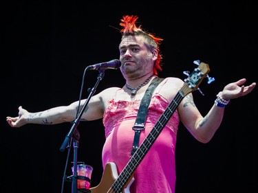 Mike Burkett of the American band NOFX performs on day two of the Heavy Montreal music festival at Jean-Drapeau park in Montreal on Saturday, August 8, 2015.