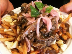 Duck confit poutine at Panache Mobile on  Î'le d'Orléans.