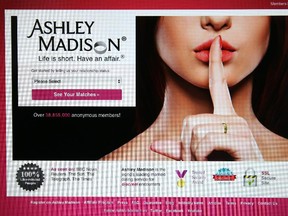The Ashley Madison website is displayed .