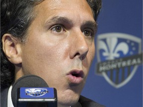 New head coach of the Montreal Impact Mauro Biello speaks during a news conference in Montreal, Monday, August 31, 2015.