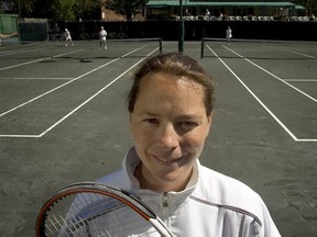Andréanne Martin, shown in 2006, won the women’s 45 event at the Sid Stevens Senior National Tennis Championships, which wrapped up Saturday at the Mount Royal Tennis Club. (Gazette-Pierre Obendrauf)