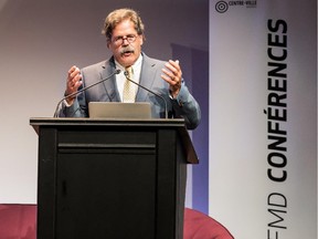 MONTREAL, QC.: AUGUST 19, 2015 -- HEC professor and retail expert Jacques Nantel talks during the FMD Conférences, on Wednesday August 19, 2015. At the auditorium of the Musee d'art contemporain, in Montreal, Quebec. (Giovanni Capriotti / MONTREAL GAZETTE)