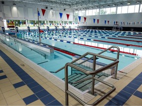 A view of the the swimming pool at the new Dorval Aquatic and Sports Complex.