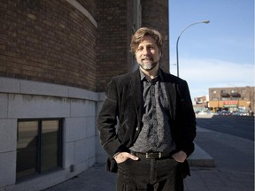 Luc Ferrandez of Projet Montréal outside Casa d'Italia at Projet Montréal's annual general meeting in Montreal, Sunday April 19, 2015.