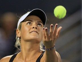 Canadian Aleksandra Wozniak at the Rogers Cup in Montreal on Aug. 4, 2014.