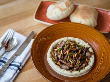 The hummus lahme dish at Damas, on Van Horne Ave. in Montreal.