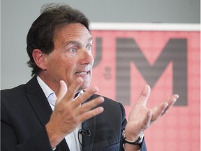 Parti Québécois leader Pierre Karl Péladeau during a speech at the summer school of the Institut de Nouveau monde held at Universite de Montreal in Laval on Thursday August 13, 2015.