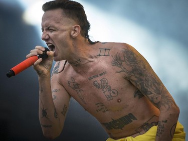 Ninja of South African rap-rave group Die Antwoord perform at Ilesoniq in Montreal, on Friday, August 14, 2015.
