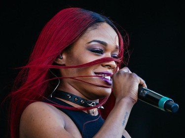 Azealia Banks performs at the ÎleSoniq music festival at Jean-Drapeau Park in Montreal on Saturday, August 15, 2015.