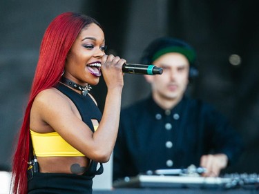 MONTREAL, QUE.: AUGUST 15, 2015 -- Azealia Banks performs at the IleSoniq music festival at Jean-Drapeau park in Montreal on Saturday, August 15, 2015. (Dario Ayala / Montreal Gazette)