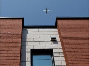 A planes begins its final decent toward Montreal-Pierre-Elliott Trudeau International Airport.