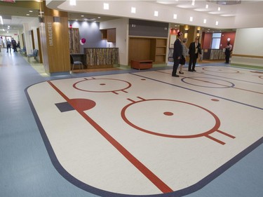 A reception/waiting area with a hockey theme at the new $127-million Shriners Hospital for Children Thursday, August 20, 2015.