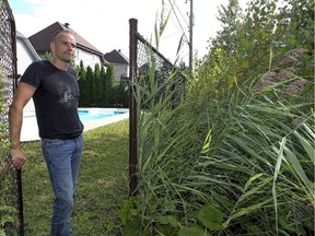 Chris Dagenais in the gate of his property in Ile Perrot on Friday, Aug. 21, 2015.  Dagenais had originally opposed a housing development on land adjacent to his but is satisfied with the compromise that was struck to allow development to begin.