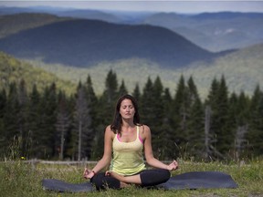 Reporter Natalie Nanowski strikes a pose at Wanderlust, a yoga and meditation festival that was held in Mont-Tremblant from Aug. 20-23.