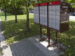 A community mailbox on 36th Ave. in Lachine.
