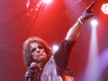 Alice Cooper performs on stage during a concert at the Bell Centre in Montreal, Monday August 24, 2015.
