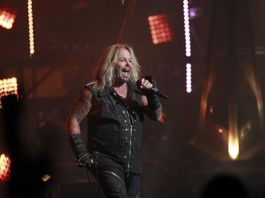 Hard-rock veterans Mötley Crüe are on their farewell tour. Lead singer Vince Neil performs at the Bell Centre in Montreal, Monday August 24, 2015.