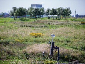 Pipes protruding from the ground at the site of the S-Michel Environmental Complex, a former city landfill, in Montreal on Friday, August 28, 2015. The city of Montreal announced the site will be transformed into a 153-hectare park with a portion that will be ready for the city's 375th anniversary in 2017.