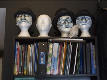 Masks in the apartment of Anna Delfino.