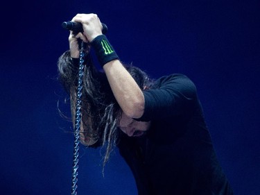 Korn performs at Heavy Metal Montreal at Parc Jean-Drapeau in Montreal on Friday August 7, 2015.