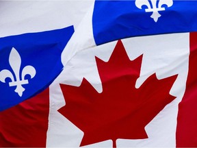 Canada and Quebec flags.