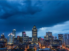 The Montreal city skyline.