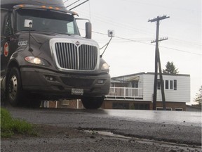 The cab of an 18-wheeler.