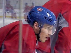 Canadiens forward Brendan Gallagher takes part in morning skate at the Bell Sports Complex in Brossard on May 1,  2015.