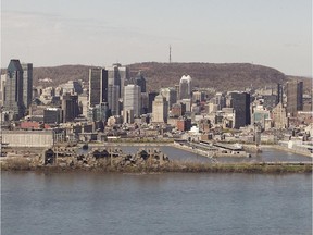 Cityscape view of  Montreal's downtown skyline.