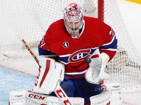 Canadiens goalie Carey Price makes a save against the Tampa Bay Lightning during NHL Eastern Conference semifinal game at Montreal's Bell Centre on May 9, 2015.