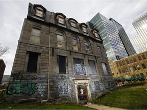 An exterior view of the deteriorating Lafontaine house on Overdale Ave. in downtown Montreal.