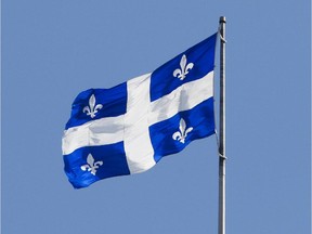 The flag of the province of Quebec .
