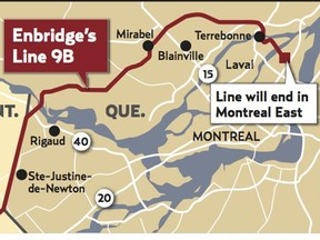Line 9B passes through Mirabel as part of its route between North Westover, Ont., and Montreal.